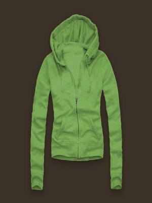 women hoodie light green zip style - Click Image to Close